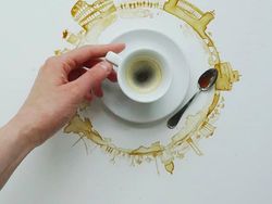 Unik! Tumpahan Kopi Jadi Seni Lukis Mengagumkan