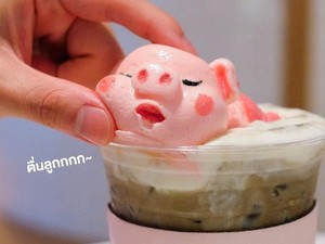 Gemasnya! Bubble Tea Instagrammable Topping Marsmallow Bentuk Babi Imut