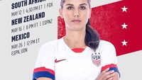 Bernama lengkap Alexandra Patricia Morgan Carrasco. Wanita cantik ini adalah pemain tim nasional sepakbola wanita Amerika Serikat. Beberapa waktu lalu juga berpengaruh di dunia versi Times. Foto: Instagram@alexmorgan13