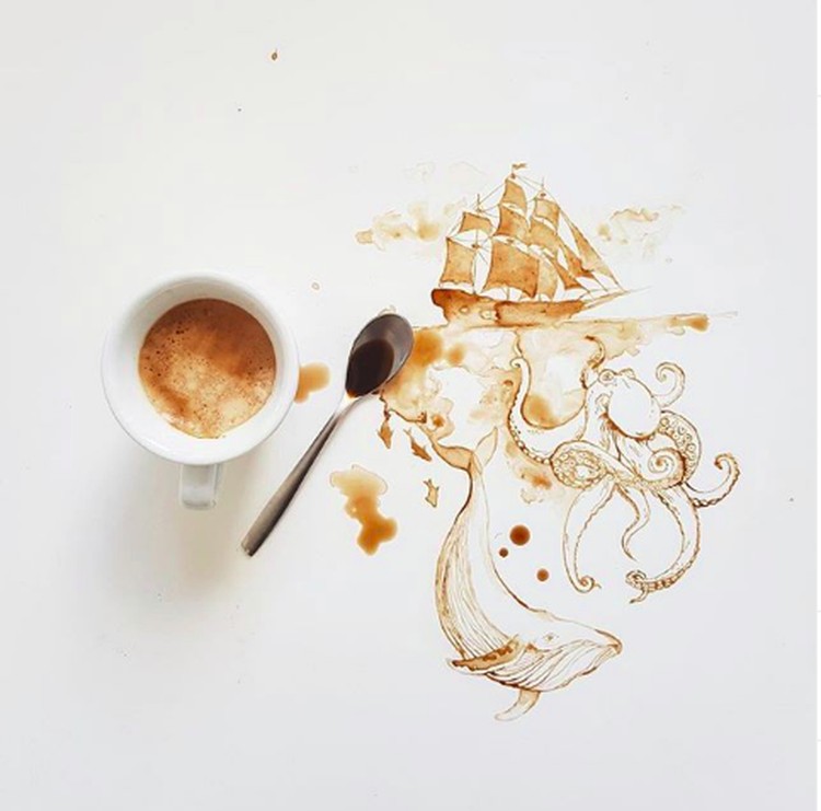 Unik Tumpahan Kopi Jadi Seni Lukis Mengagumkan Unik Tumpahan Kopi Jadi Seni Lukis Mengagumkan