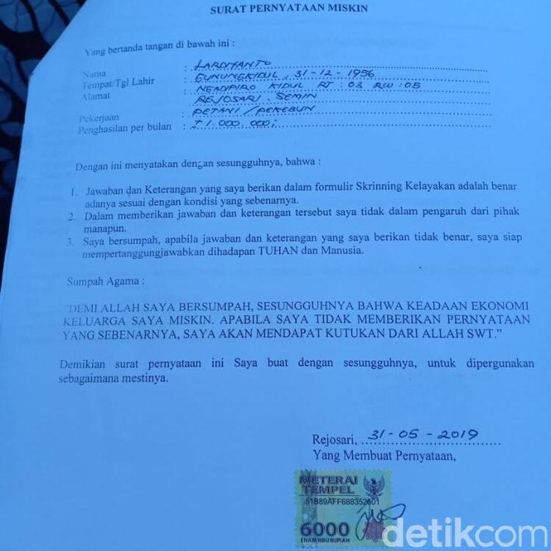 Buat SKTM di Gunungkidul Harus Siap Dikutuk Tuhan Jika Berbohong Buat SKTM di Gunungkidul Harus Siap Dikutuk Tuhan Jika Berbohong