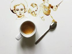 Unik! Tumpahan Kopi Jadi Seni Lukis Mengagumkan