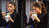 Jebolan Dancing with the Stars ini juga penyuka ramen instan. Ia terlihat lahap memakan hidangan berkuah itu. Sluurp! Foto: Instagram zendaya