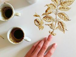 Unik! Tumpahan Kopi Jadi Seni Lukis Mengagumkan