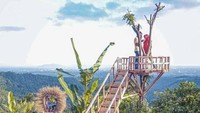 Bukit Tiga Rasa lagi naik daun di kalangan traveler di Lombok. Objek wisata baru ini jadi spot yang cukup diminati untuk dijadikan latar berswafoto. (dok. Pokdarwis Gelangsar)