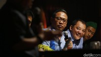 Para pembicara memaparkan pandangannya terkait proses sidang Perselisihan Hasil Pemilu (PHPU) di MK dalam diskusi di Jakarta, Sabtu (15/6/2019).