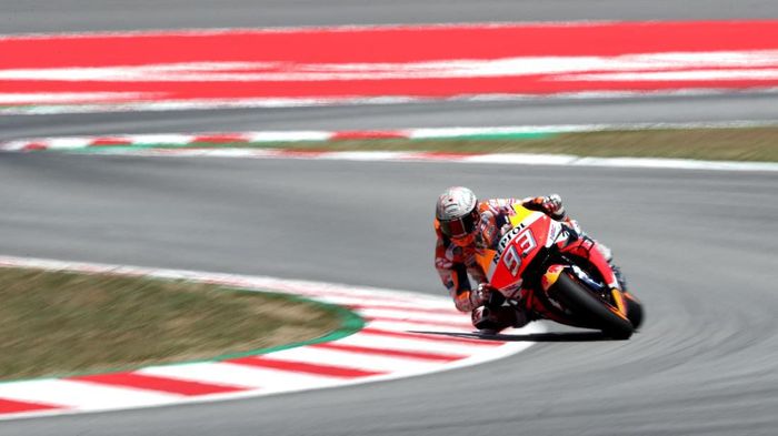 Rider Repsol Honda, Marc Marquez, menatap MotoGP Belanda. (Foto: Albert Gea/Reuters)