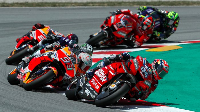 Marc Marquez belum pernah menang di MotoGP Austria. Sebaliknya, Ducati justru terus jadi pemenang di sana (PAU BARRENA / AFP)