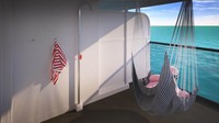 Ini Gorgeous Suite Terrace. Semua suite Mega RockStar akan dilengkapi dengan kamar mandi terbuka (Virgin Voyages/CNN)