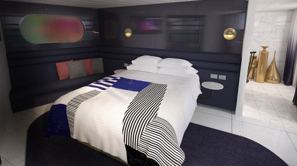 Ini rendering dari kamar Massive Suite. Virgin Voyages menargetkan untuk dapat menggaet pelancong yang tidak suka berlayar (Virgin Voyages/CNN) Ini rendering dari kamar Massive Suite. Virgin Voyages menargetkan untuk dapat menggaet pelancong yang tidak suka berlayar (Virgin Voyages/CNN)