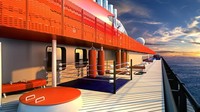 Ada pula Athletic Club yang berfokus pada Muay Thai. terlihat ring bertanding dalam foto itu (Virgin Voyages/CNN)