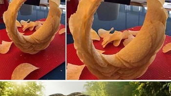 Kala tumpulan snack pringles disulap jadi foto keren. (Foto: Boredpanda)