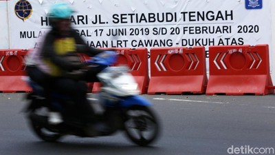 Jalan Setiabudi Tengah Ditutup untuk Pembangunan LRT