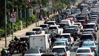 Kemacetan nampak terjadi di Kawasan Juanda, Gambir, dan sekitarnya.