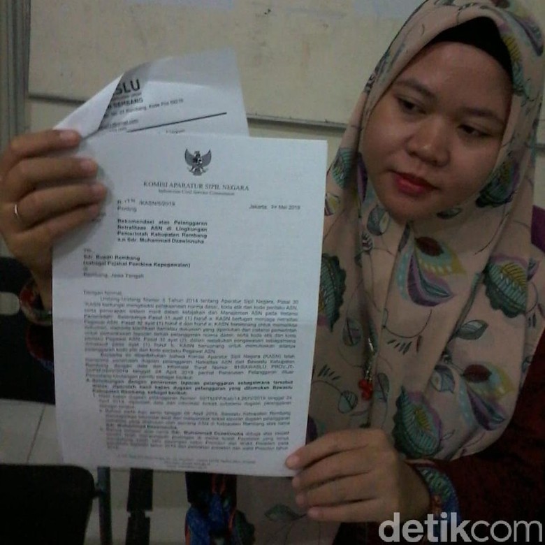 Langgar Netralitas Pemilu, Oknum Sekdes di Rembang Dijatuhi Sanksi Langgar Netralitas Pemilu, Oknum Sekdes di Rembang Dijatuhi Sanksi