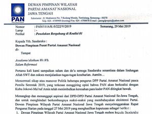 PAN Jateng Nyatakan Sikap Soal Penggiringan Opini Gabung ke 01