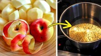 Beberapa bahan makanan tertentu akan menimbulkan aroma menyengat saat digoreng. Hindarilah hal tersebut dengan menambahkan irisan kulit apel dan satu irisan apel di minyak sebelum menggoreng. Foto: Istimewa