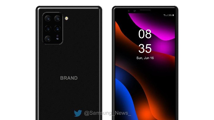 Render prediksid dari Sony Xperia dengan enam kamera belakang. Foto: Twitter/Samsung_News_ Render prediksid dari Sony Xperia dengan enam kamera belakang. Foto: Twitter/Samsung_News_