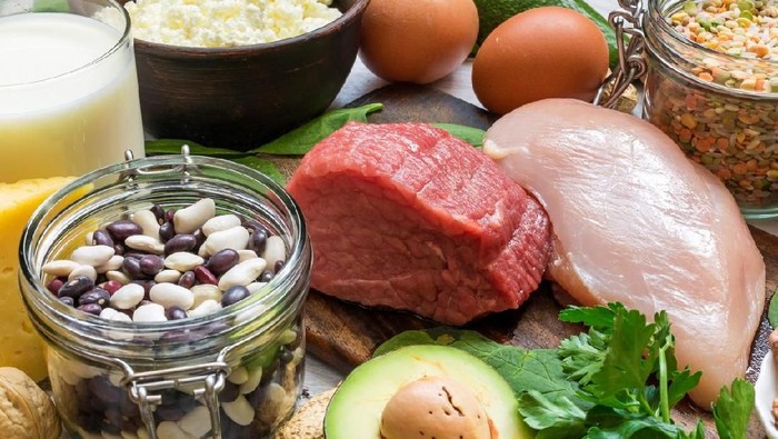 Natural products rich in vitamin B6 and protein. Healthy diet concept for weight loss. close up