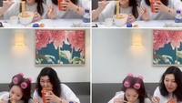Makan mie instan. Han Ji Min terlihat sangat lahap, makan bersama temannya. Foto: Instagram@roma.emo