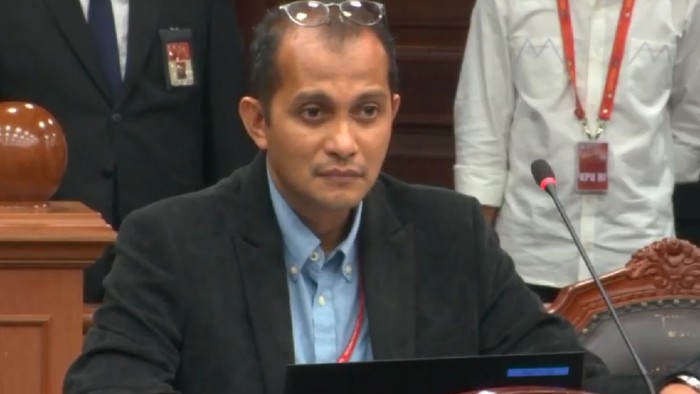 Ahli dari tim Jokowi, Eddy Hiariej saat sidang MK (Youtube MK)