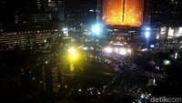 Malam puncak perayaan HUT DKI Jakarta yang digelar di kawasan Bundaran HI berlangsung meriah, Sabtu (22/6/2019).