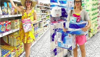 Di Instagram belanja berpakaian modis, tapi aslinya cukup pakai kaos saja. (Foto: Instagram/geraldinewest_)