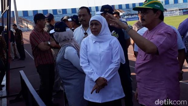 Persiapan jelang porprov di Stadion Surajaya Lamongan/