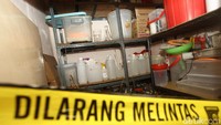 Garis polisi telah dipasang di lokasi pembuatan sabu.