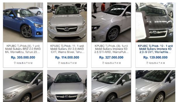 11 Mobil Subaru Bodong Sitaan Dilelang Mulai Rp100 Jutaan
