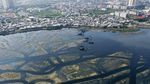 Potret Pendangkalan Waduk Pluit dari Udara