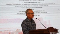 Masafumi Ishii memberikan sambutan usai penandatanganan kerja sama.