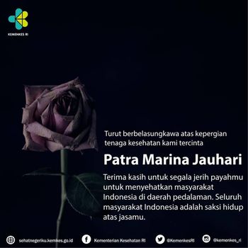 Ucapan belasungkawa juga datang dari Kementerian Kesehatan RI.
