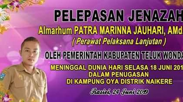 Seorang tenaga kesehatan, Patra Marinna Jauhari, alias Mantri Patra, meninggal dalam penugasan di Papua (Foto: pribadi) Seorang tenaga kesehatan, Patra Marinna Jauhari, alias Mantri Patra, meninggal dalam penugasan di Papua (Foto: pribadi)