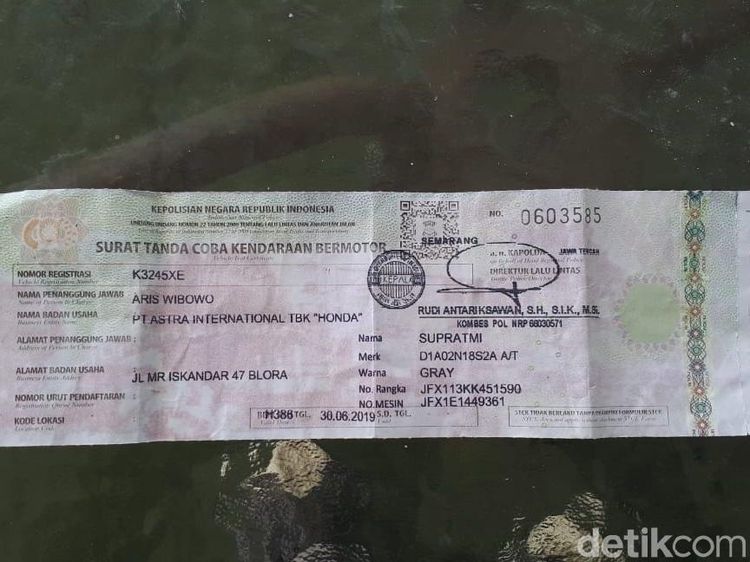 Ini Bentuk STNK Sementara