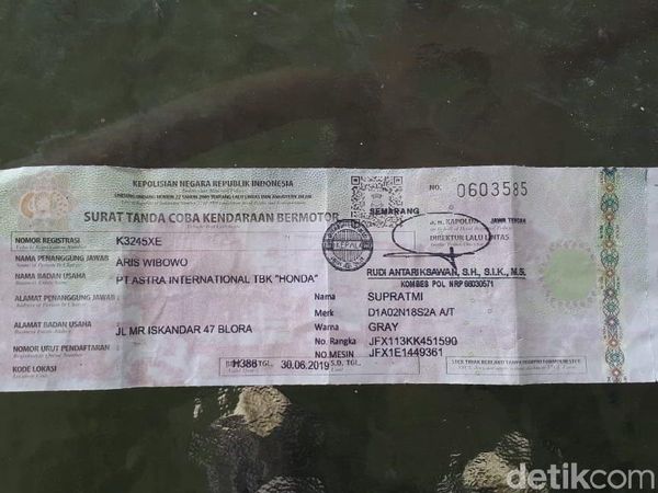 Ini Bentuk STNK Sementara