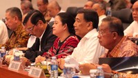 Menteri Koordinator bidang Politik, Hukum, dan HAM Wiranto yang mengusulkan anggaran 2020 Rp 282.769.824.000 atau naik dibandingkan pagu anggaran 2019 Rp 281.470.604.000.