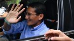 Senyum Sandiaga Saat Tiba di Kertanegara