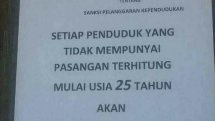 Hoaks suntik mati untuk jomblo usia 25 tahun beredar dan dibantah KOMINFO. Foto: Viral Hoaks suntik mati untuk jomblo usia 25 tahun beredar dan dibantah KOMINFO. Foto: Viral