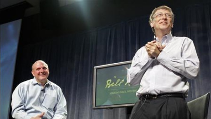 Bill Gates pada momen 27 Juni 2008, ditemani Steve Ballmer. (Foto: Robert Sorbo-Microsoft/Handout/Reuters) Bill Gates pada momen 27 Juni 2008, ditemani Steve Ballmer. (Foto: Robert Sorbo-Microsoft/Handout/Reuters)