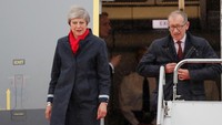 Perdana Menteri Inggris Theresa May juga telah tiba di Osaka sejak Kamis (27/6/2019) kemarin untuk menghadiri pembukaan KTT G20. Jorge Silva/Reuters.