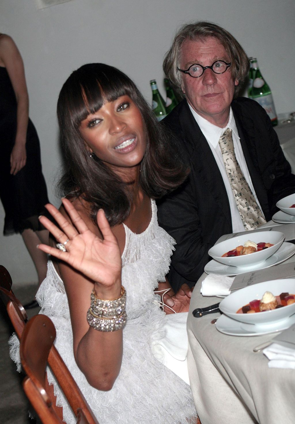 VENICE, ITALY - JUNE 8:  Model Naomi Campbell (L) attends Pinault's private dinner at the Fondazione Cini during the 52nd annual Biennale June 8, 2007 in Venice, Italy.  (Photo by Elisabetta Villa/Getty Images)