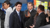 Perdana Menteri Kanada Justin Trudeau tiba di Osaka untuk menghadiri KTT G20. Jorge Silva/Reuters.