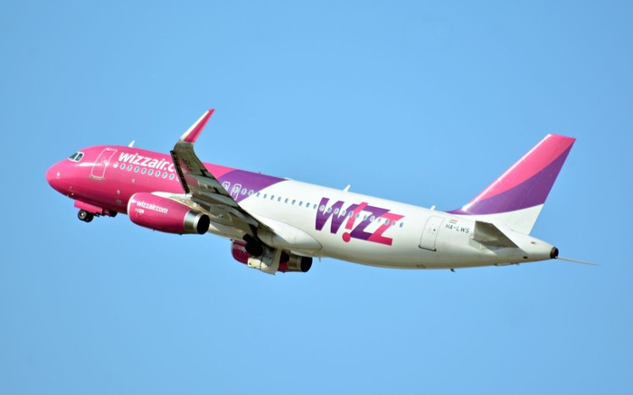 Warsaw, Poland. 21 July 2018. Airplane HA-LWS - Airbus A320-232 - Wizz Air taking off from the Warsaw Chopin Airport.