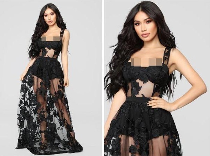 Gaun dikenakan oleh model. Foto:Fashion Nova Gaun dikenakan oleh model. Foto:Fashion Nova