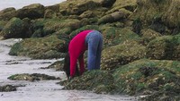 Manekin dengan pose menunduk di Pantai Royan, Prancis. (jenki.ns/Instagram)