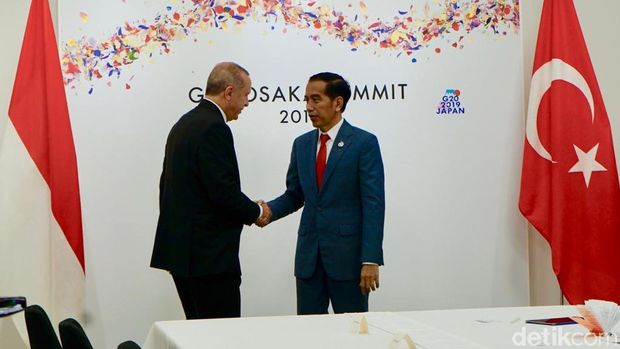 Jokowi dan Erdogan di KTT G20 Osaka