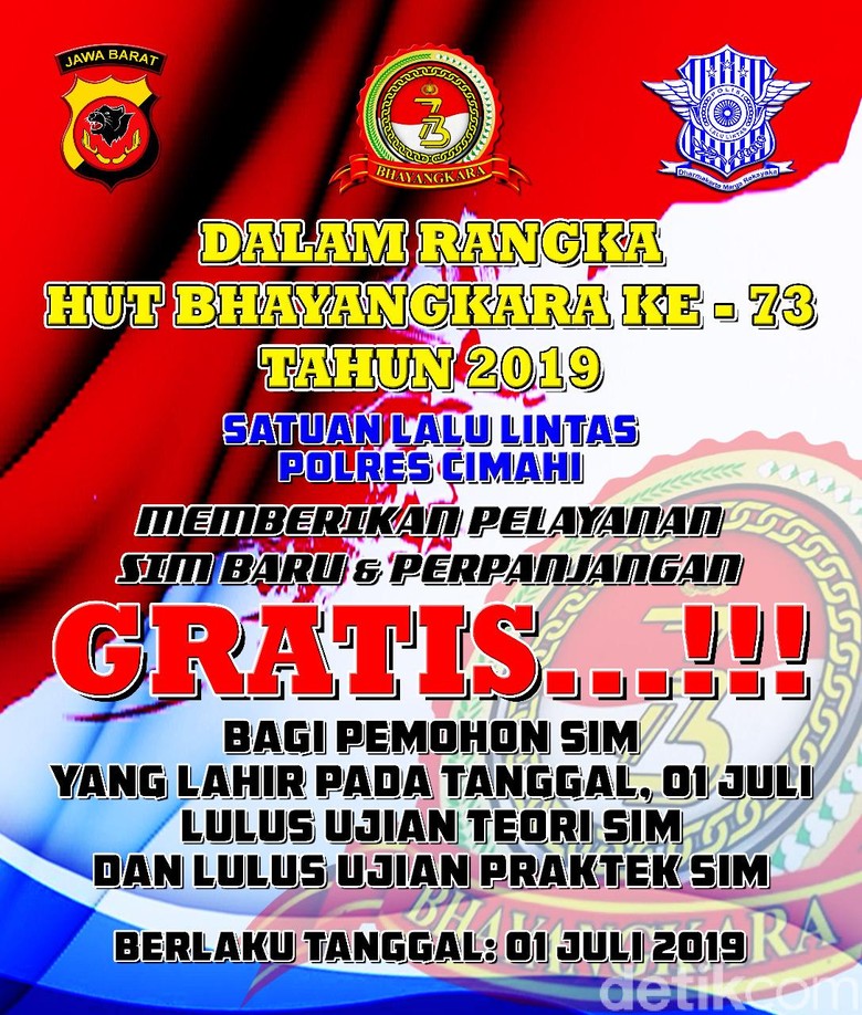 Asyik, Warga Cimahi dan Bandung Barat yang Lahir 1 Juli Gratis Bikin SIM Asyik, Warga Cimahi dan Bandung Barat yang Lahir 1 Juli Gratis Bikin SIM
