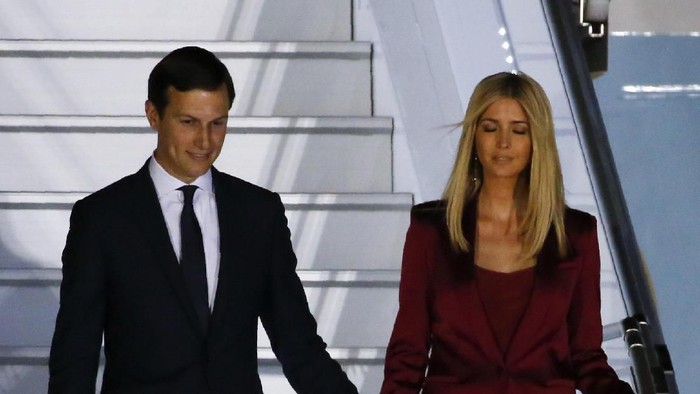 Ivanka Trump and her husband Jared Kushner, senior advisor of President Donald Trump, arrive aboard Air Force One at Warsaw military airport in Warsaw, Poland July 5, 2017.