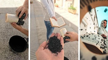 Masih menggunakan kertas, namun ia menambahkan miniatur huruf sehingga memberikan kesan yang berbeda dari foto sebelumnya. Foto: Instagram/jordi.koalitic